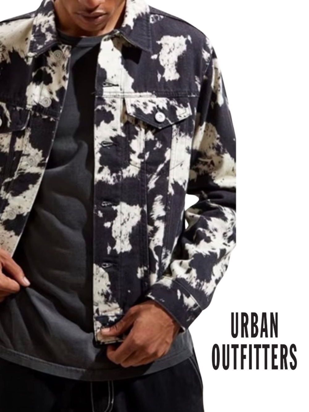 Urban Outfitters BDG Men’s “Black/White Pattern” Denim Jacket